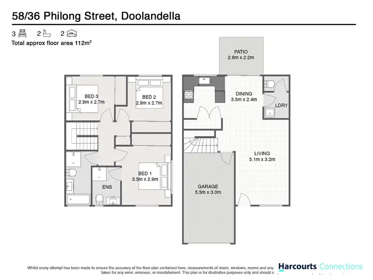 Floorplan of Homely townhouse listing, 58/36 Philong Street, Doolandella QLD 4077
