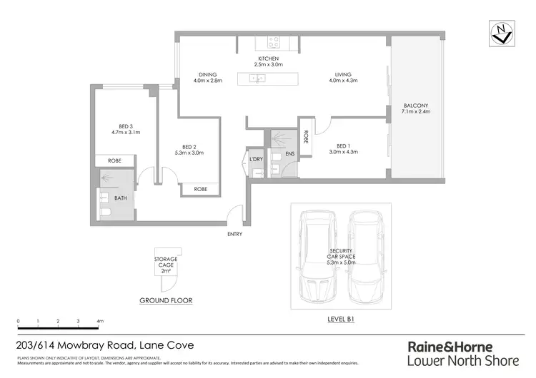 Floorplan of Homely apartment listing, 203/614 Mowbray Road West, Lane Cove NSW 2066