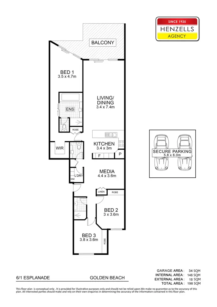 Floorplan of Homely unit listing, 6/1 Esplanade, Golden Beach QLD 4551
