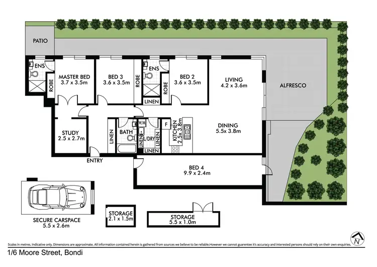 Floorplan of Homely apartment listing, 1/6 Moore Street, Bondi NSW 2026