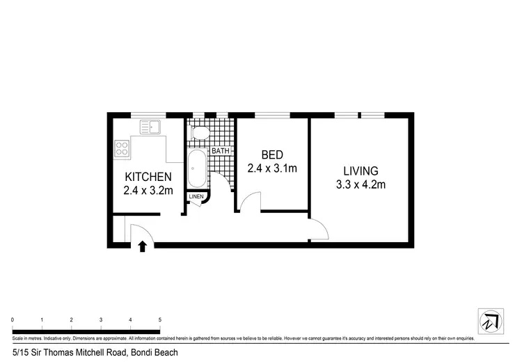 Floorplan of Homely apartment listing, 5/15 Sir Thomas Mitchell Road, Bondi Beach NSW 2026