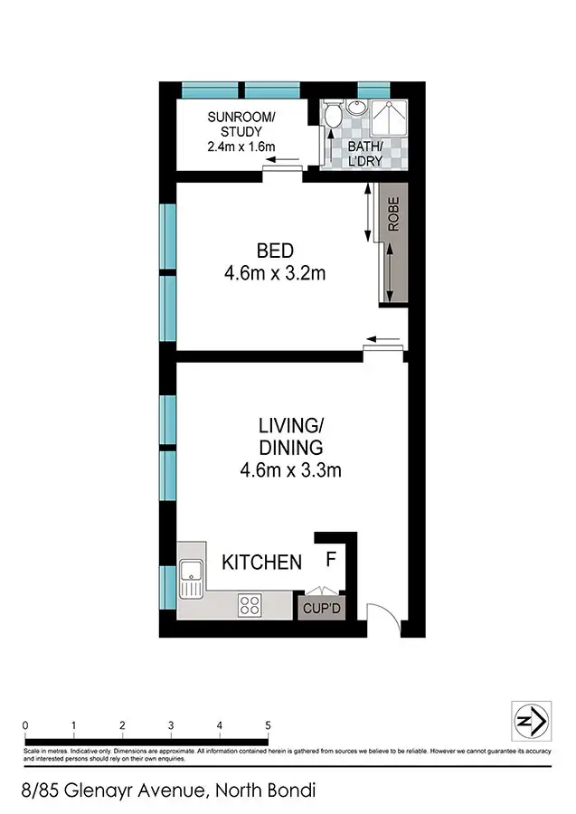 Floorplan of Homely apartment listing, 8/85 Glenayr Avenue, North Bondi NSW 2026