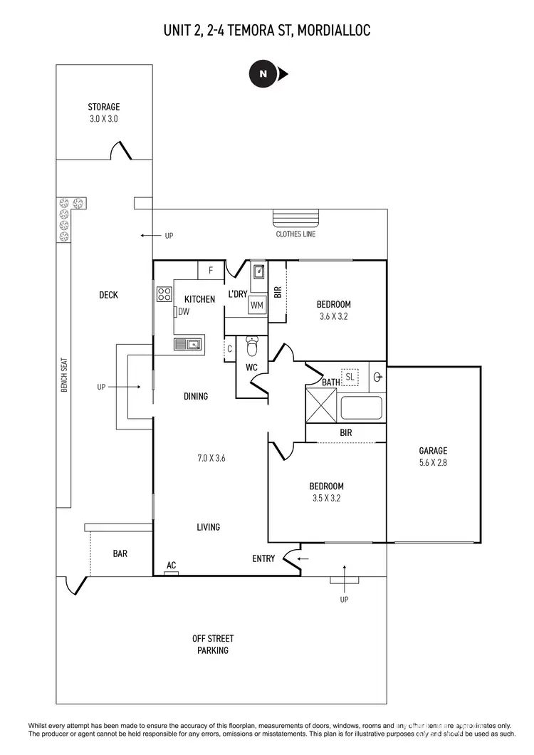 Floorplan of Homely unit listing, 2/2-4 Temora Street, Mordialloc VIC 3195