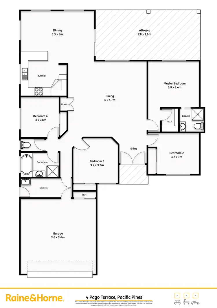 Floorplan of Homely house listing, 4 Pago Terrace, Pacific Pines QLD 4211