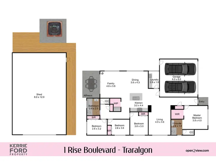 Floorplan of Homely house listing, 1 Rise Boulevard, Traralgon VIC 3844