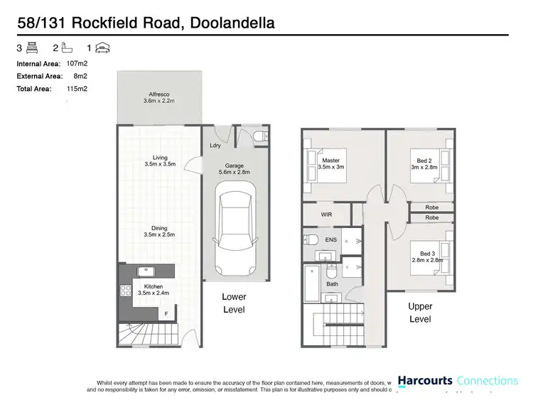 Floorplan of Homely townhouse listing, 58/131 Rockfield Road, Doolandella QLD 4077