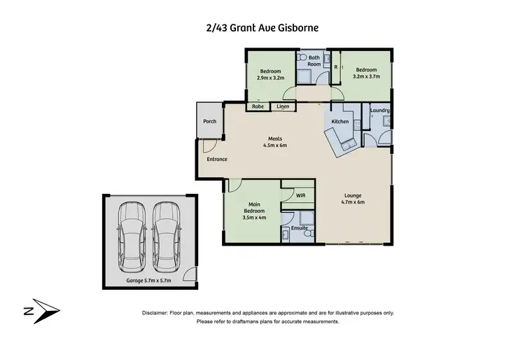 Floorplan of Homely unit listing, 2/43 Grant Ave, Gisborne VIC 3437