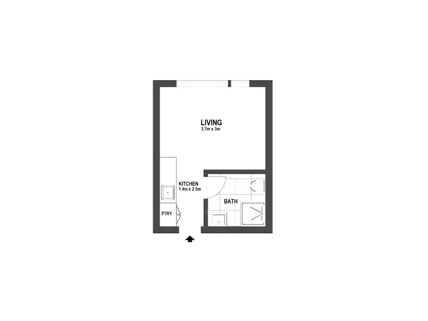 Floorplan of Homely studio listing, 3/3 Waverley Crescent, Bondi Junction NSW 2022