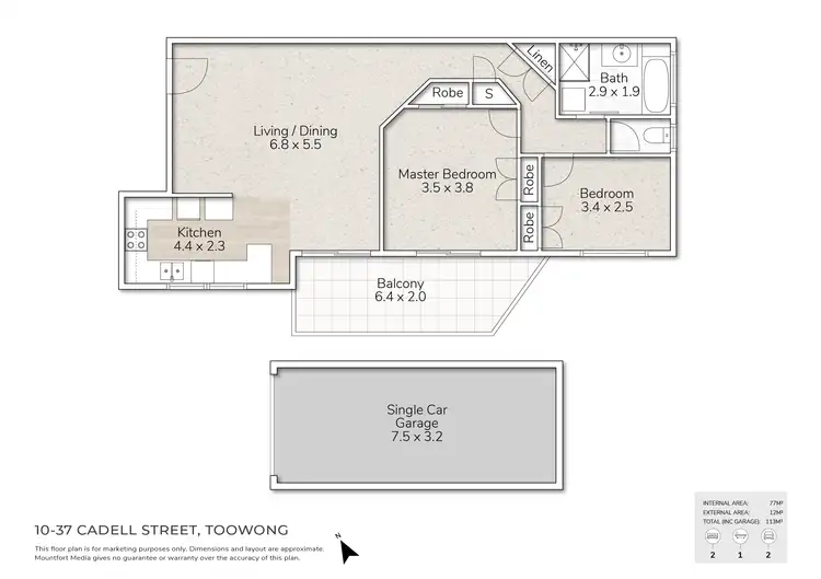 Floorplan of Homely apartment listing, 10/37 Cadell Street, Toowong QLD 4066