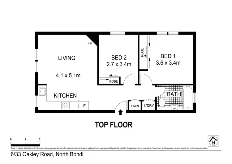 Floorplan of Homely apartment listing, 6/33 Oakley Road, North Bondi NSW 2026
