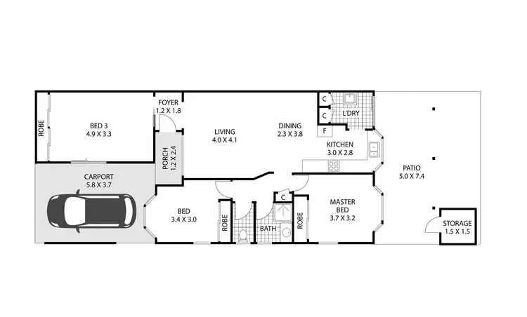 Floorplan of Homely villa listing, 70/100 Meadowlands Road, Carina QLD 4152