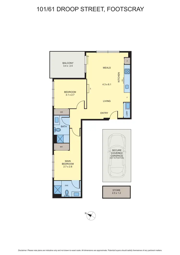 Floorplan of Homely apartment listing, 101/61 Droop Street, Footscray VIC 3011