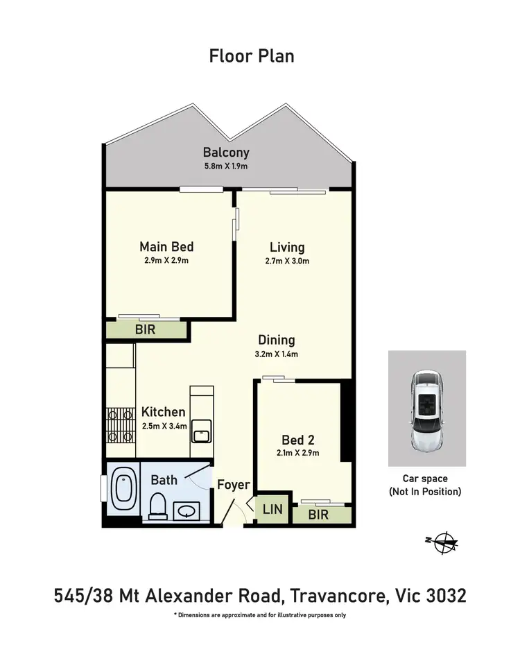 Floorplan of Homely apartment listing, 545/38 Mt Alexander Road, Travancore VIC 3032
