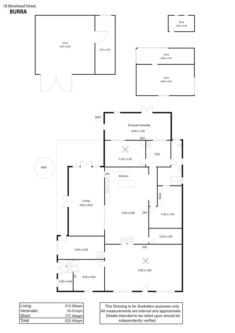 Floorplan of Homely house listing, 18 Morehead Street, Burra SA 5417