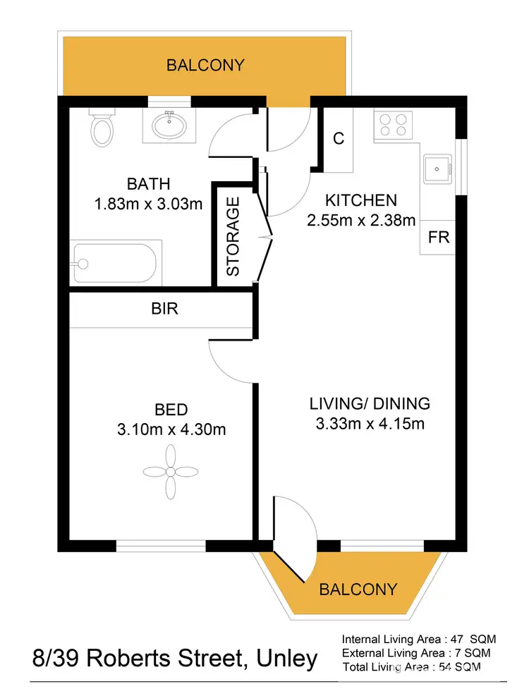 Floorplan of Homely unit listing, 8/39 Roberts Street, Unley SA 5061