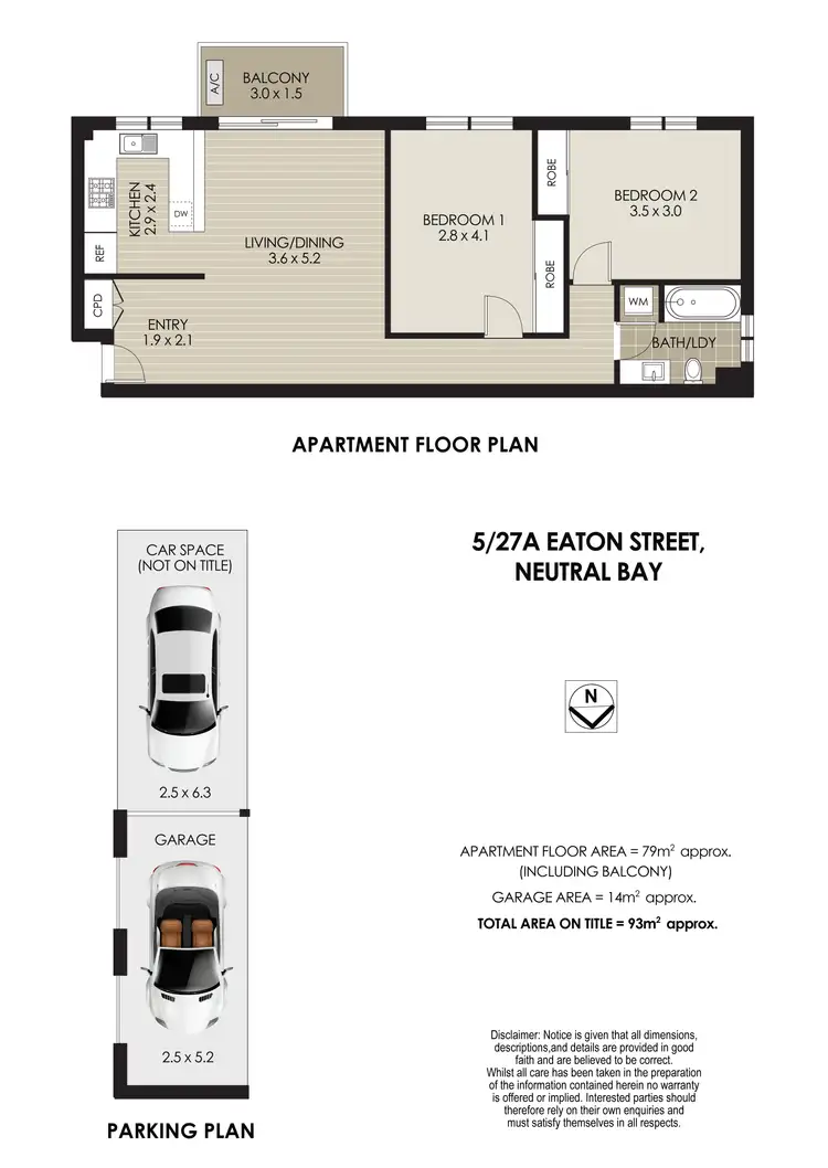 Floorplan of Homely unit listing, 5/27A Eaton Street, Neutral Bay NSW 2089