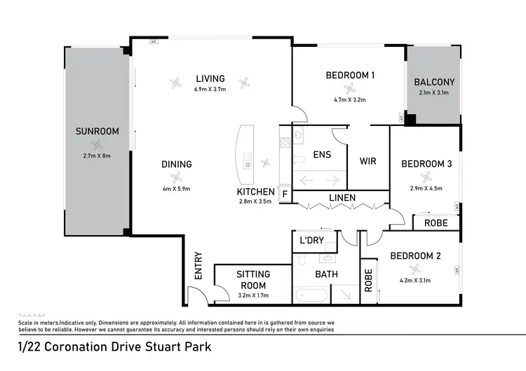 Floorplan of Homely apartment listing, 1/22 Coronation Drive, Stuart Park NT 820