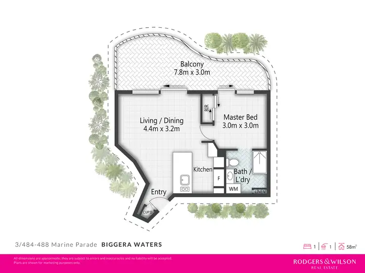 Floorplan of Homely unit listing, 3/484-488 Marine Parade, Biggera Waters QLD 4216