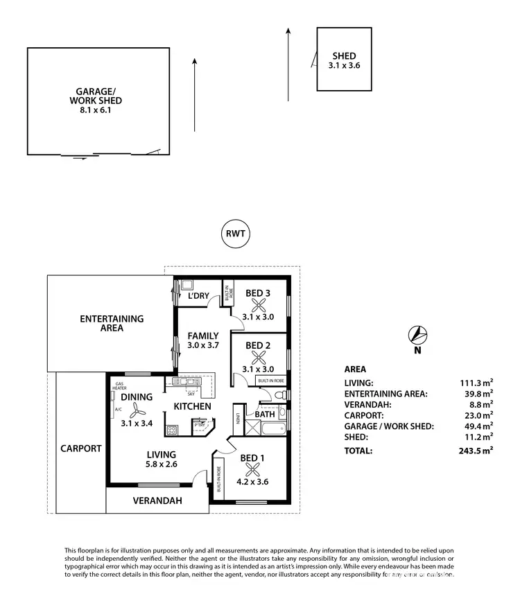 Floorplan of Homely house listing, 8 Carr Street, Mount Barker SA 5251