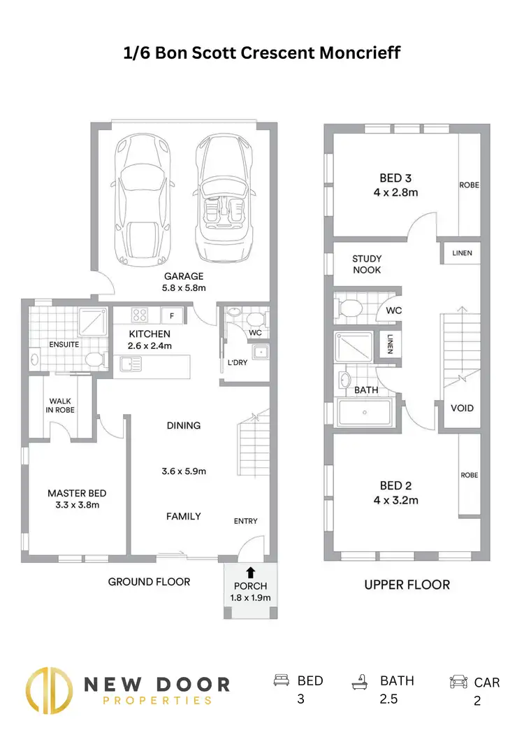 Floorplan of Homely townhouse listing, 1/6 Bon Scott Crescent, Moncrieff ACT 2914