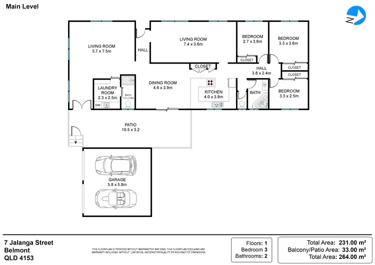 Floorplan of Homely house listing, 7 Jalanga Street, Belmont QLD 4153