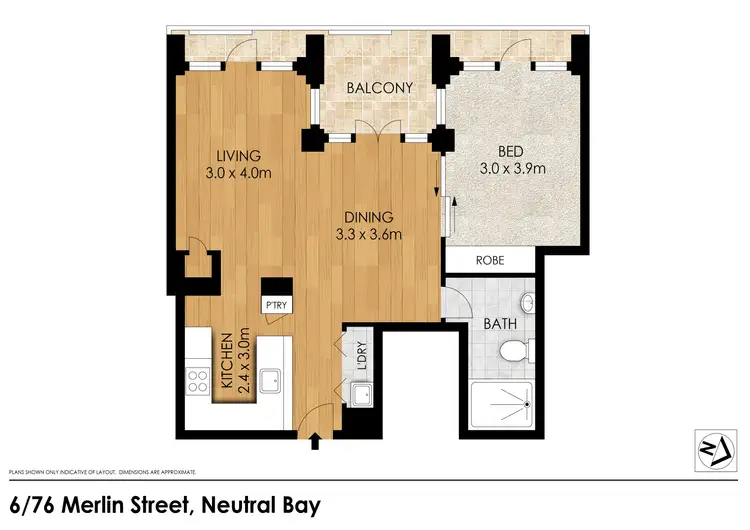 Floorplan of Homely apartment listing, 6/76 Merlin Street, Neutral Bay NSW 2089