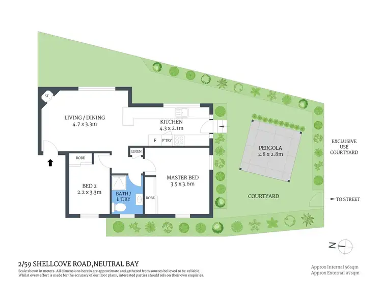 Floorplan of Homely apartment listing, 2/59 Shellcove Road, Kurraba Point NSW 2089