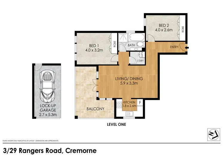 Floorplan of Homely apartment listing, 3/29 Rangers Road, Cremorne NSW 2090