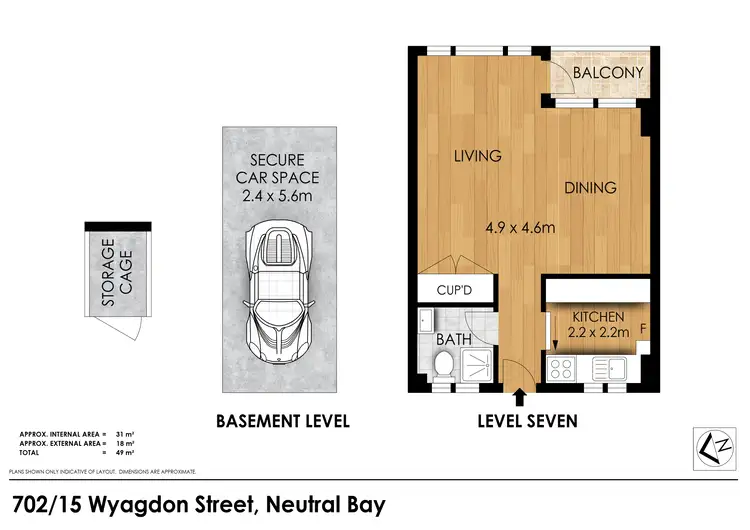 Floorplan of Homely apartment listing, 702/15 Wyagdon Street, Neutral Bay NSW 2089