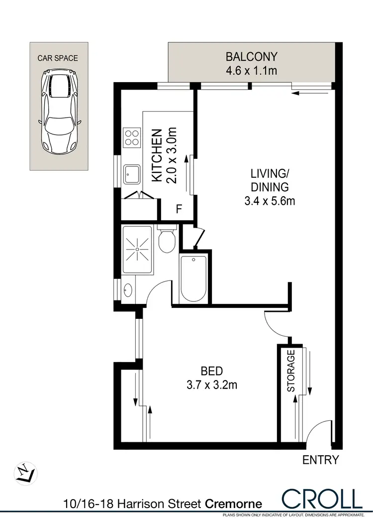 Floorplan of Homely apartment listing, 10/16-18 Harrison St, Cremorne NSW 2090