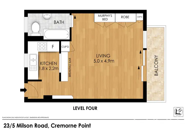 Floorplan of Homely studio listing, 23/5 Milson Road, Cremorne Point NSW 2090