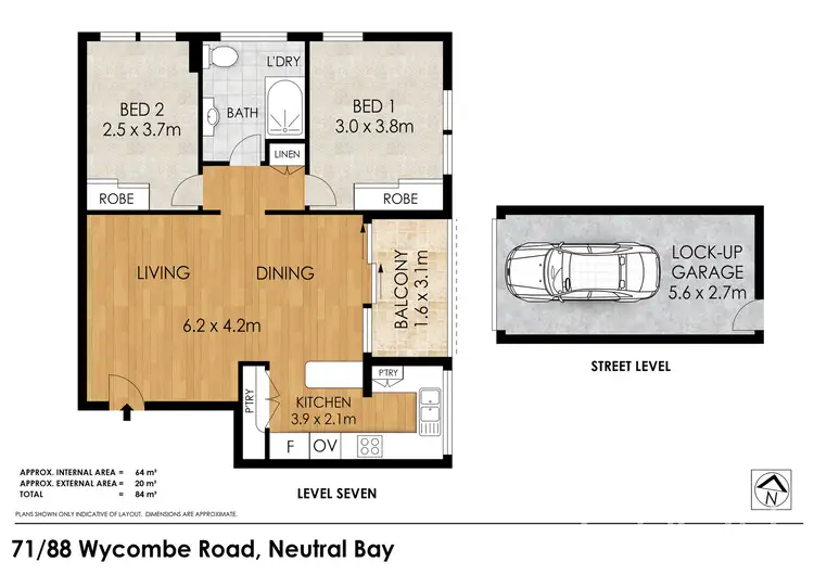 Floorplan of Homely apartment listing, 71/88 Wycombe Road, Neutral Bay NSW 2089