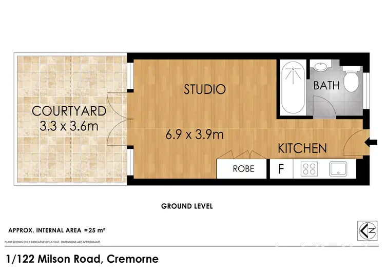 Floorplan of Homely studio listing, 1/122 Milson Rd, Cremorne Point NSW 2090