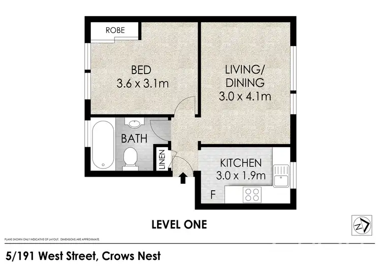 Floorplan of Homely apartment listing, 5/191 West Street, Crows Nest NSW 2065