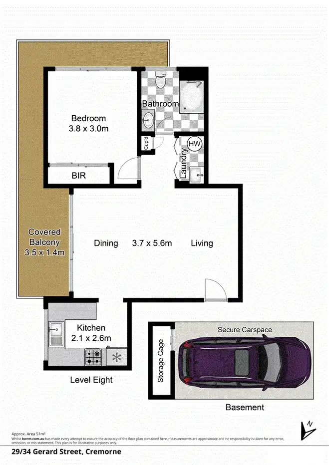 Floorplan of Homely apartment listing, 29/34-38 Gerard St, Cremorne NSW 2090