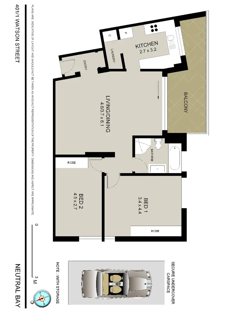 Floorplan of Homely apartment listing, 401/1 Watson Street, Neutral Bay NSW 2089