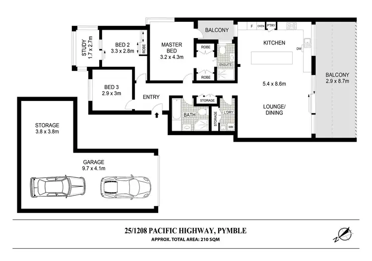 Floorplan of Homely apartment listing, 25/1208-1218 Pacific Hwy, Pymble NSW 2073