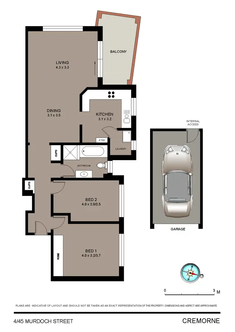 Floorplan of Homely apartment listing, 4/45 Murdoch Street, Cremorne NSW 2090