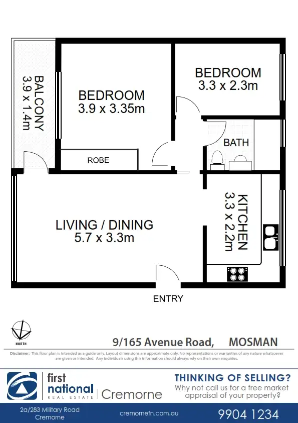 Floorplan of Homely apartment listing, 9/165 Avenue Road, Mosman NSW 2088