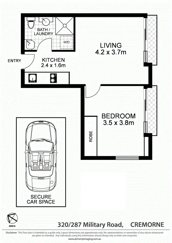 Floorplan of Homely apartment listing, 320/287 Military Road, Cremorne NSW 2090