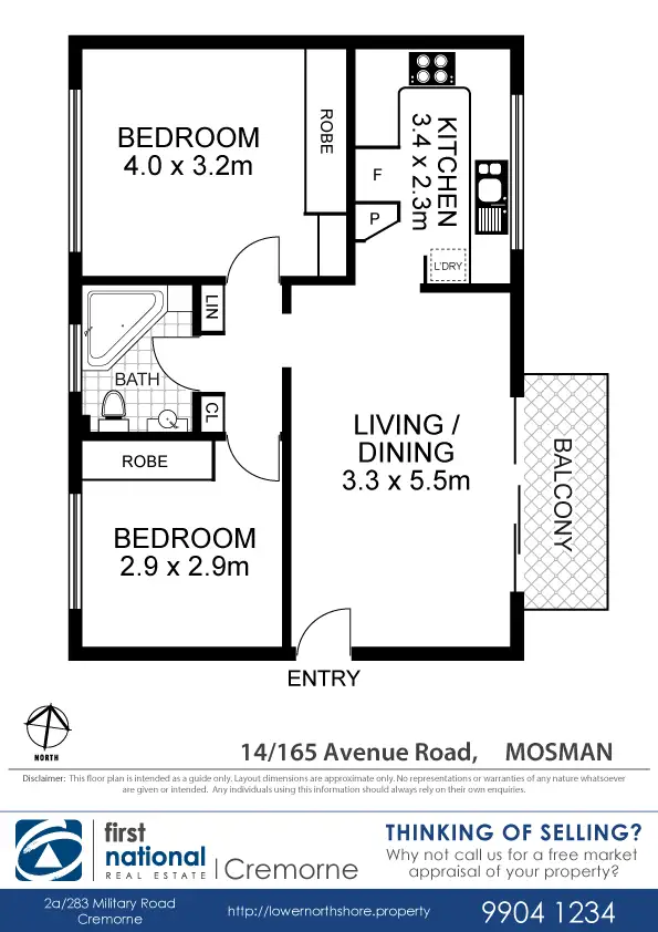 Floorplan of Homely apartment listing, 14/165 Avenue Road, Mosman NSW 2088