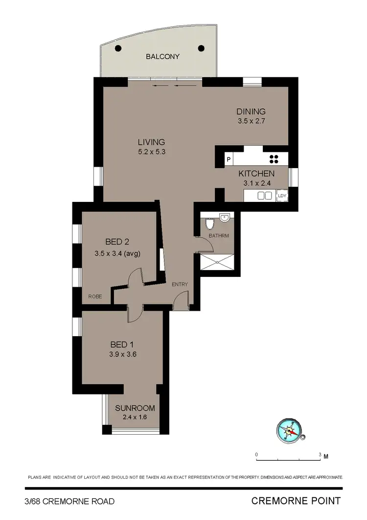 Floorplan of Homely apartment listing, 3/68 Cremorne Road, Cremorne Point NSW 2090