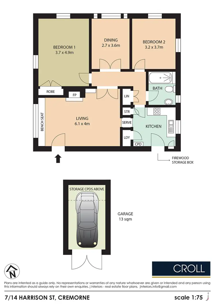 Floorplan of Homely apartment listing, 7/14 Harrison Street, Cremorne NSW 2090