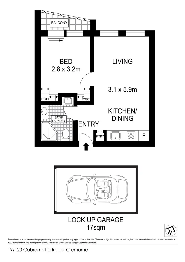 Floorplan of Homely apartment listing, 19/120 Cabramatta Road, Cremorne NSW 2090