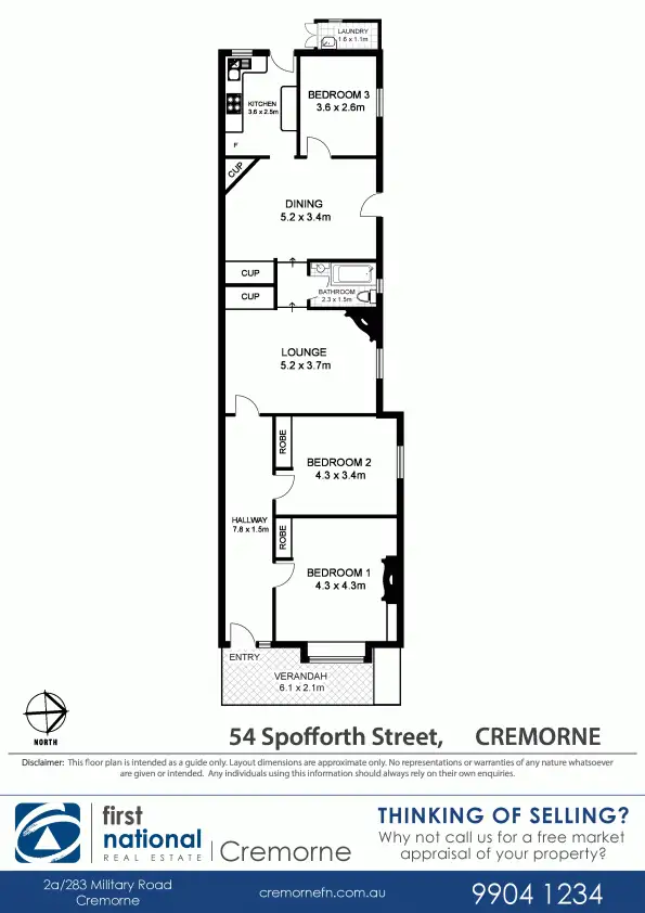 Floorplan of Homely semi-detached listing, 54 Spofforth Street, Cremorne NSW 2090