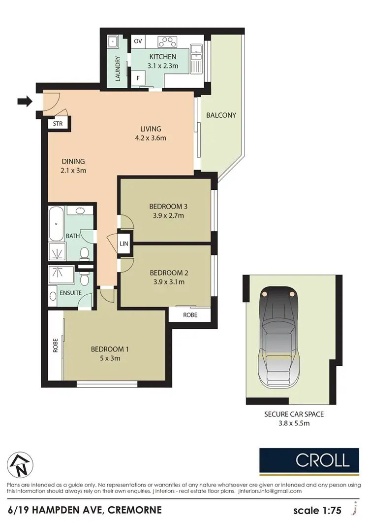 Floorplan of Homely apartment listing, 6/19-21 Hampden Ave, Cremorne NSW 2090