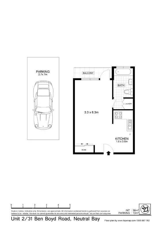 Floorplan of Homely studio listing, 2/31 Ben Boyd Road, Neutral Bay NSW 2089