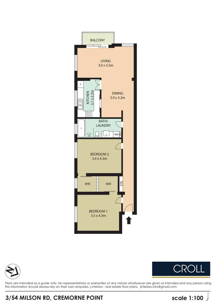 Floorplan of Homely apartment listing, 3/54 Milson Road, Cremorne Point NSW 2090