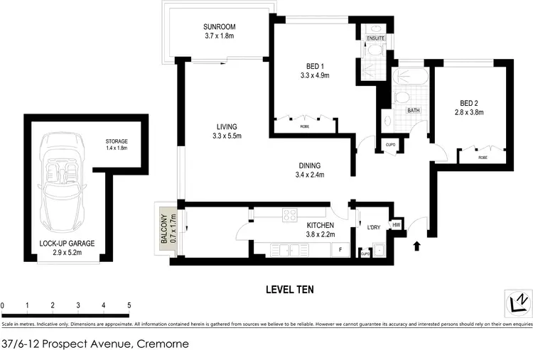 Floorplan of Homely apartment listing, 37/6-12 Prospect Avenue, Cremorne NSW 2090
