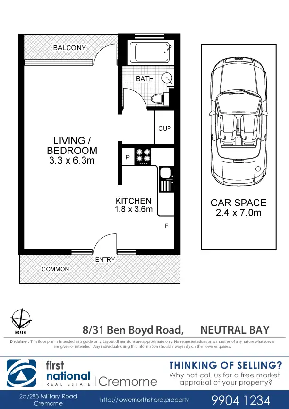 Floorplan of Homely studio listing, 8/31 Ben Boyd Road, Neutral Bay NSW 2089